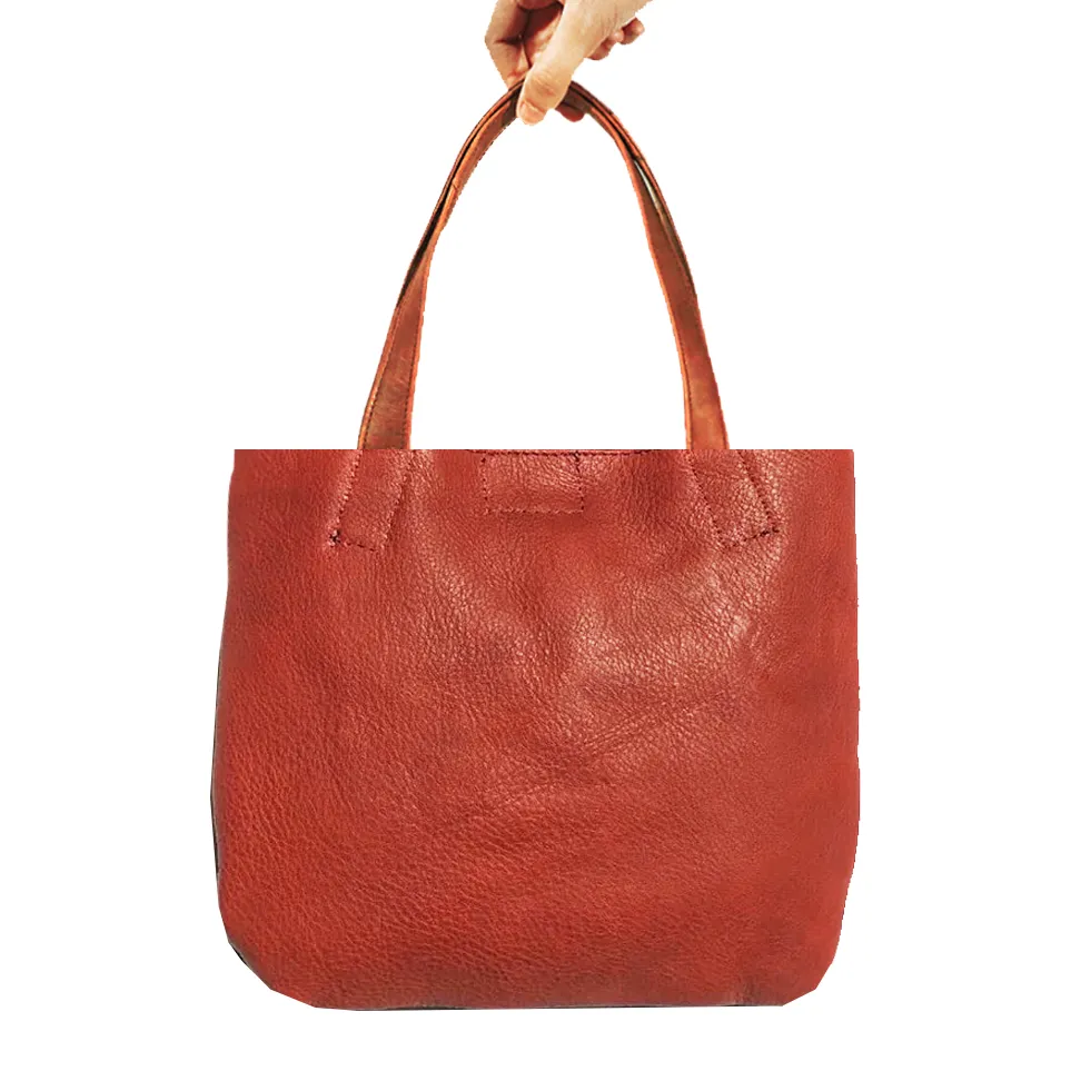 Pack of 2 Genuine Leather & Embroidery Tote - Brown &  Black