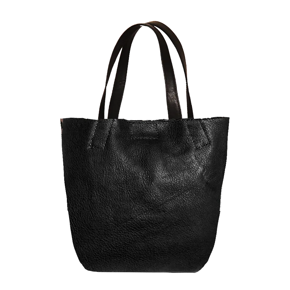 Pack of 2 Genuine Leather & Embroidery Tote - Brown &  Black