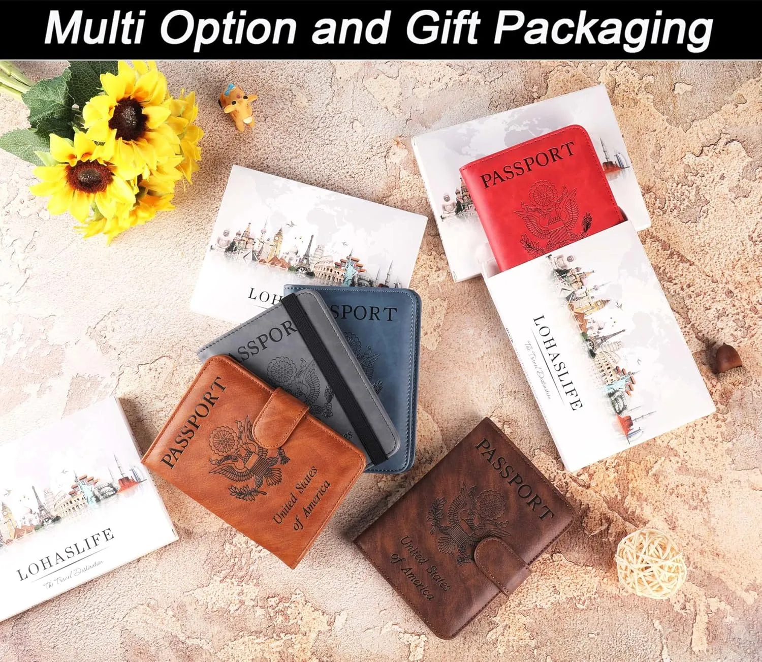 Passport Holder Cover Wallet Travel Essentials Leather Rfid Blocking Case Vacation Luggage Must Haves Travel Accessories for Men Women (116#Coffee)