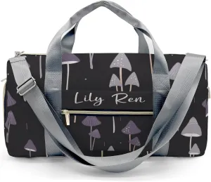 Personalized Duffel Bag Woodland Mushrooms Customized Multi-Function Travel Bag Gym Sports Bag Dance Bag Women Men Carry On Weekend Bags