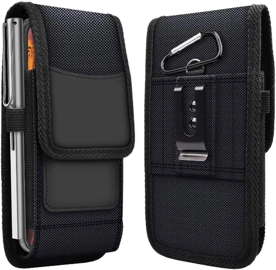 Phone Pouch Belt Clip Holster Bag Cover for Cat S62 Pro S42 5.5" / Crosscall Core-X4 5.45" Waist Nylon Case for MLS D6 4G 6" Belt Loops Card Holder