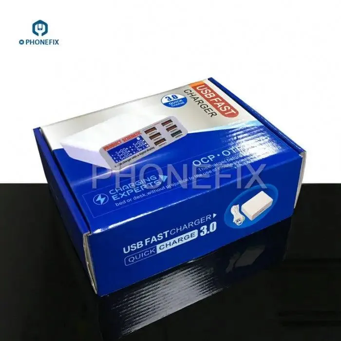 Phone USB Charging Station Digital Display 6 Port Phone USB Charger