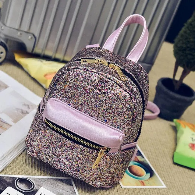 PICK YOUR COLOR: Super Cute, Super Shiny Mini Backpack, Glitter and Sparkles