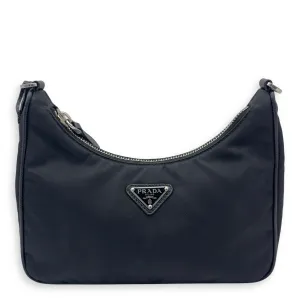 Re-Edition Crossbody Bag Black in Re-Nylon, Silver hardware