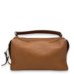 Selleria Crossbody Bag Brown in Calfskin, Silver hardware