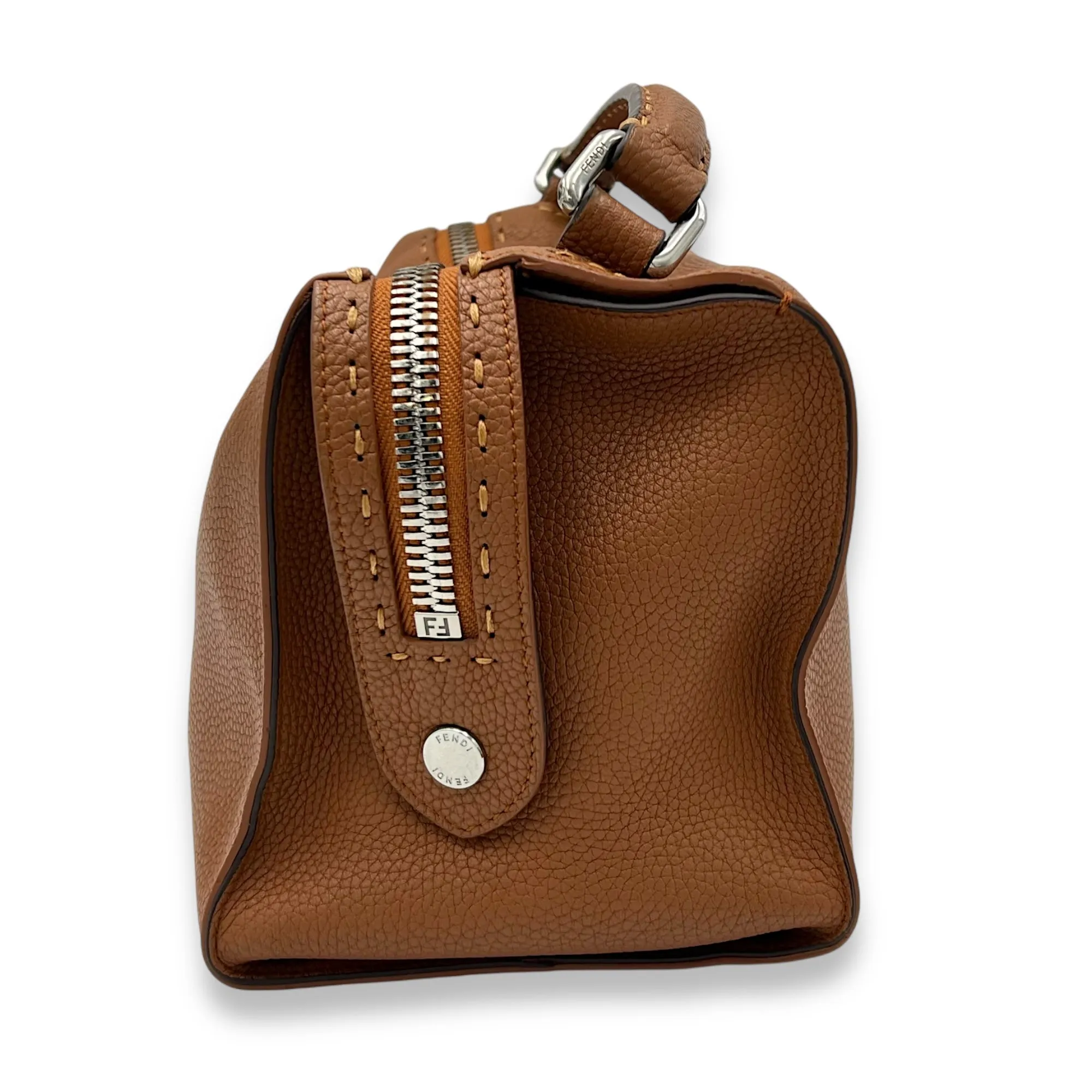Selleria Crossbody Bag Brown in Calfskin, Silver hardware