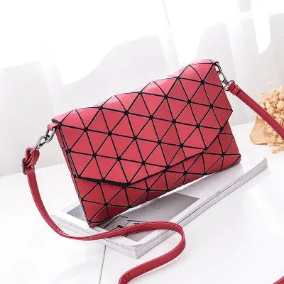 Small solid plaid geometric  clutch  handbag