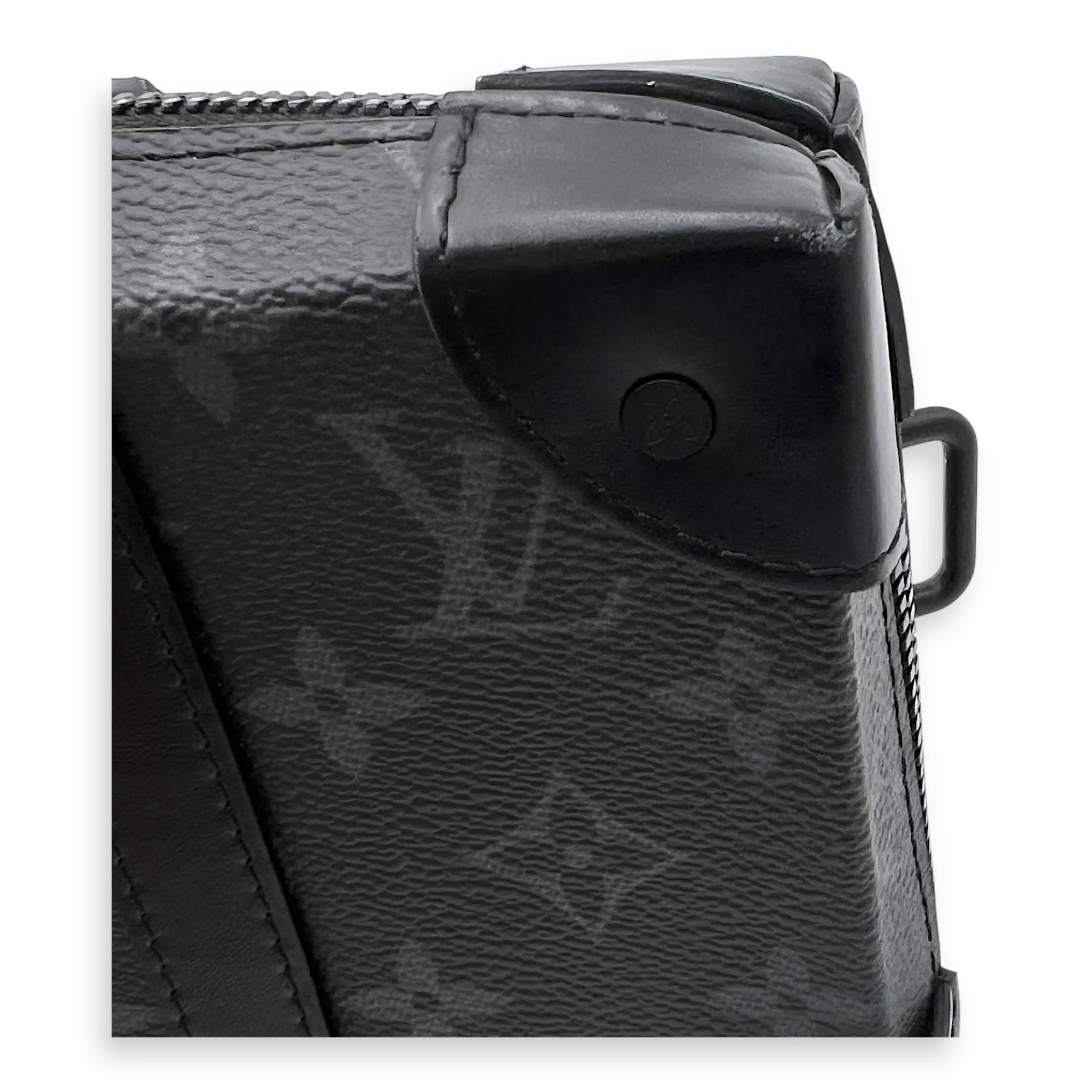 Soft Trunk Crossbody Bag Black in Monogram Coated Canvas, Lacquered Metal hardware