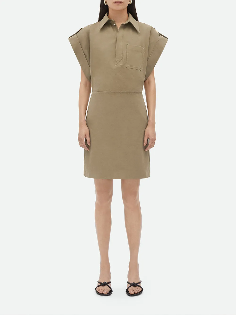 Structured Cotton Mini Dress