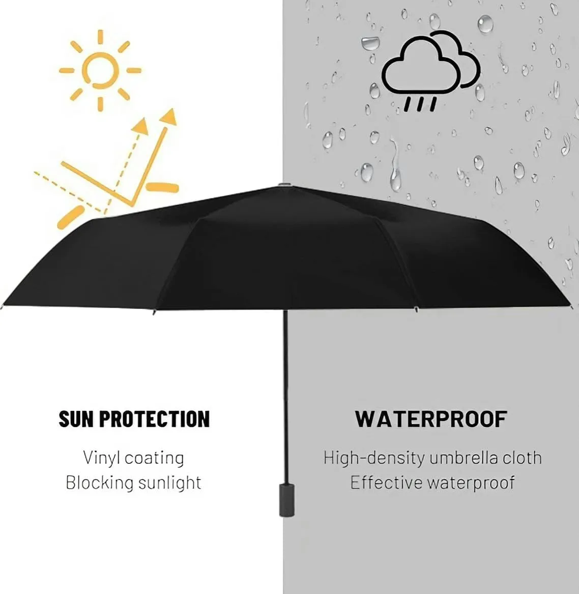Travel Umbrella for Rain Windproof abstract mountains playful hand drawn fabric Automatic Cute Portable Compact Umbrella for Women Purse Backpack Car Black Sun UV Protection