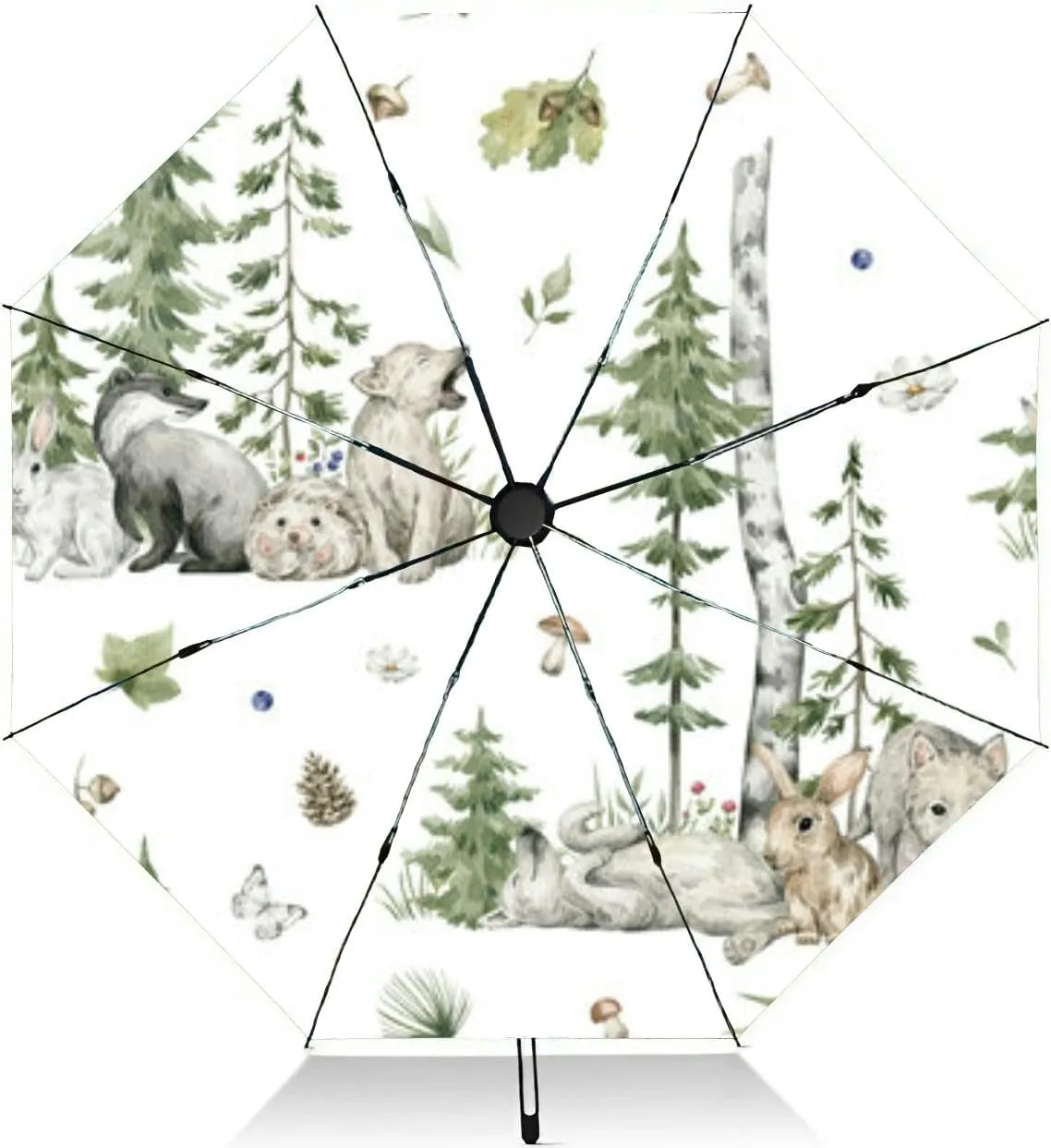Travel Umbrella for Rain Windproof abstract mountains playful hand drawn fabric Automatic Cute Portable Compact Umbrella for Women Purse Backpack Car Black Sun UV Protection