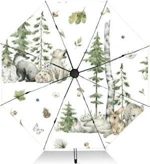 Travel Umbrella for Rain Windproof abstract mountains playful hand drawn fabric Automatic Cute Portable Compact Umbrella for Women Purse Backpack Car Black Sun UV Protection