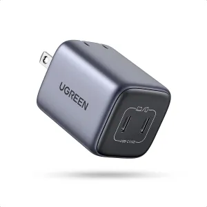 UGREEN 45W USB C Charger, Nexode 2 Port GaN Foldable PPS Wall Charger Block Support Samsung Super Fast Charging 2.0 for Galaxy S25/S24/Note 20, iPhone 16/15/14, iPad, MacBook, Steam Deck (Black)