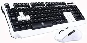 UniFire V60 Waterproof 2.4G Wireless Gaming Keyboard with Mouse DPI Control For DESKTOP PC Laptop Wireless Keyboard Mouse Combos (white)