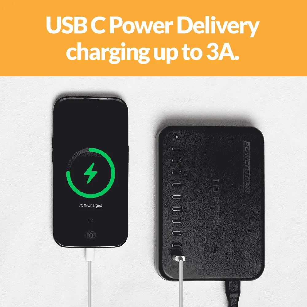 USB Type-C Charging Station 10 Port 200W M8882B