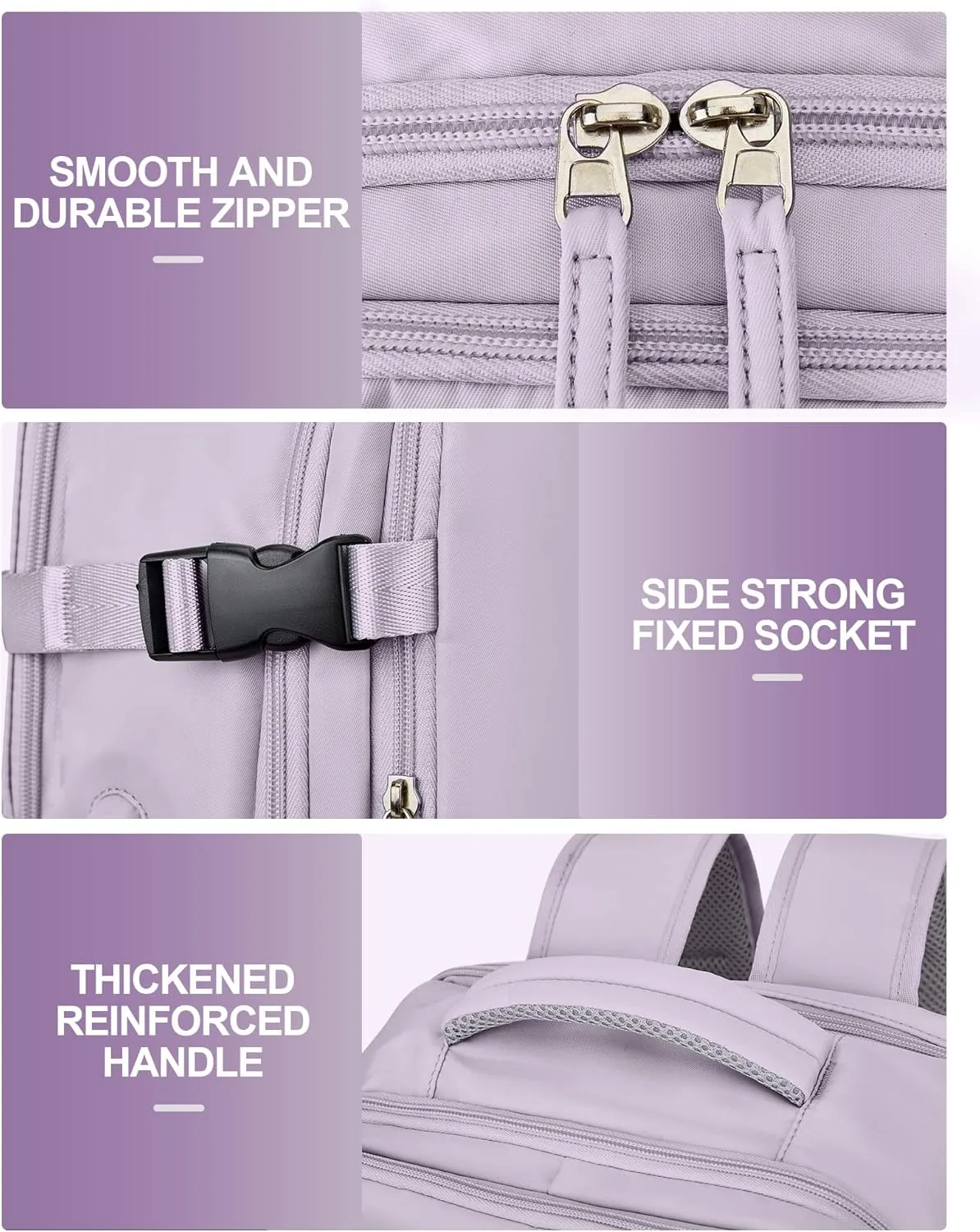 VGCUB Large Travel Backpack Bag for Women Men,Carry on Backpack,17 Inch Laptop Business Work Waterproof Backpack with Laptop Compartment,Person Item Flight Approved,Mochila de Viaje,Purple