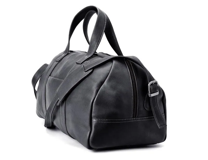 Winn Leather Duffel Bag - Black