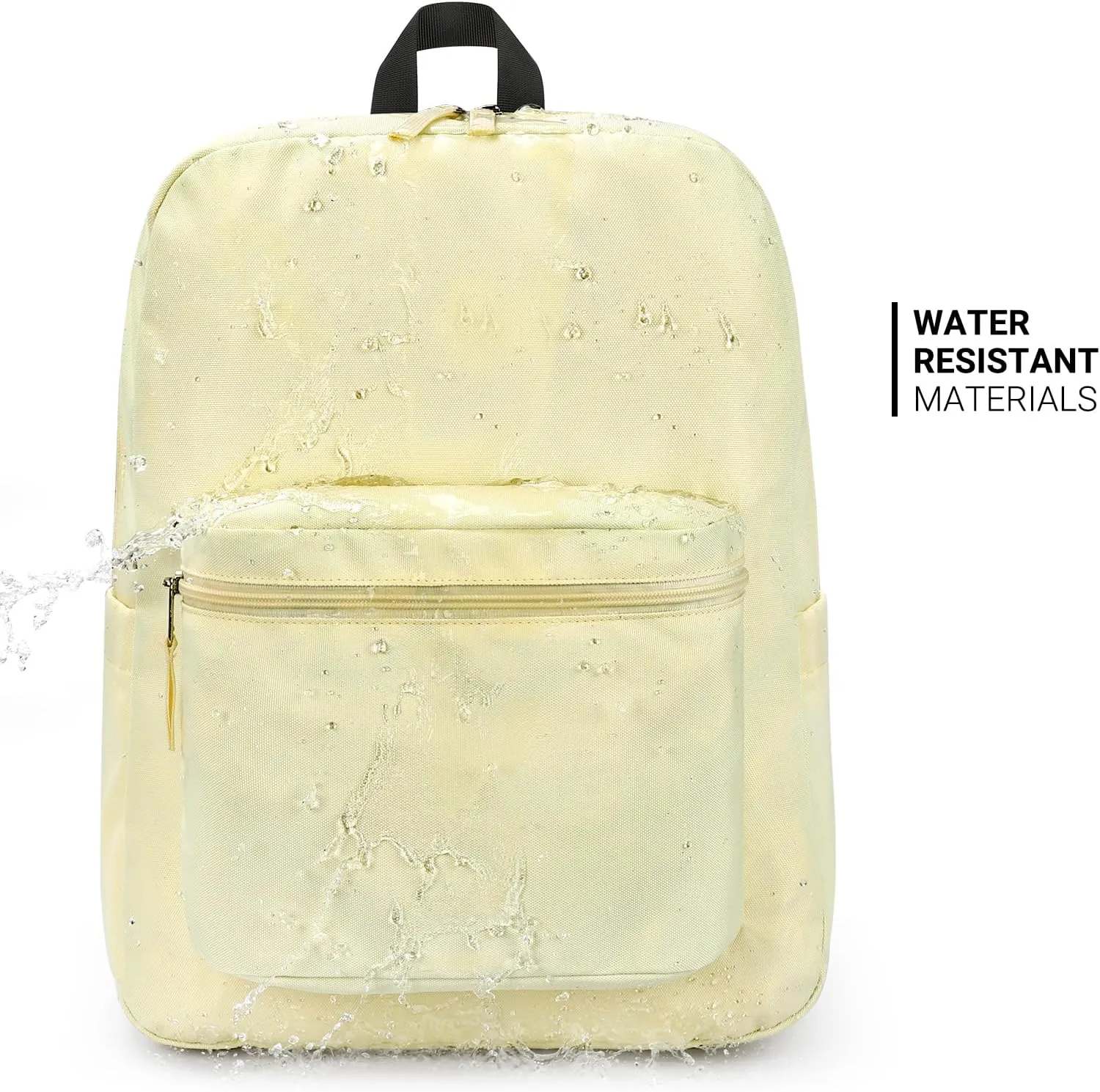 ZORFIN Basic Backpack for School Work Travel: Water Resistant Backpacks for Men and Women - Lightweight Bookbag for Girls and Boys - Beige