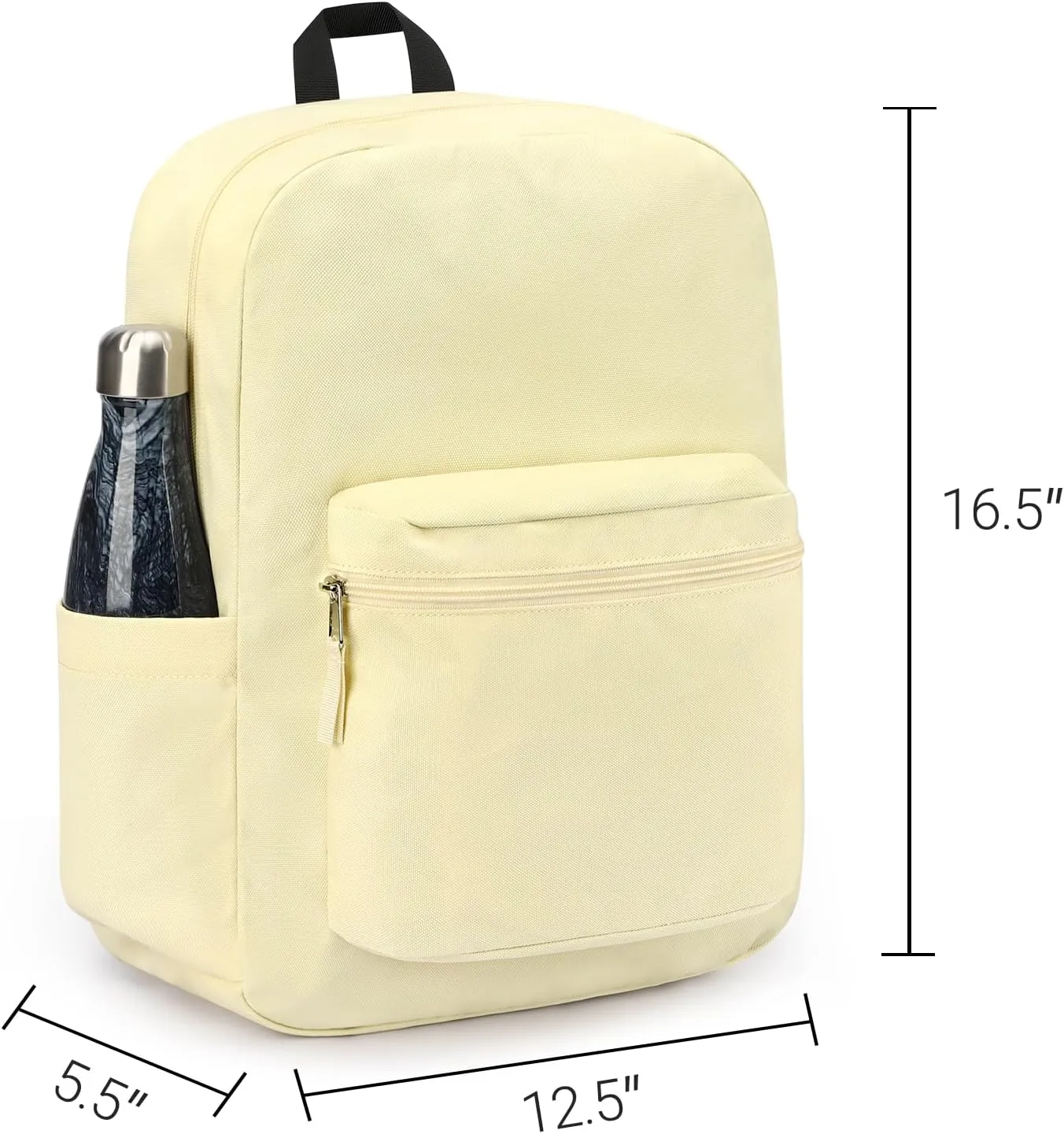 ZORFIN Basic Backpack for School Work Travel: Water Resistant Backpacks for Men and Women - Lightweight Bookbag for Girls and Boys - Beige