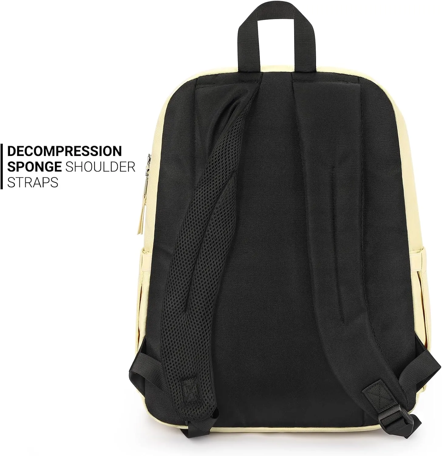 ZORFIN Basic Backpack for School Work Travel: Water Resistant Backpacks for Men and Women - Lightweight Bookbag for Girls and Boys - Beige