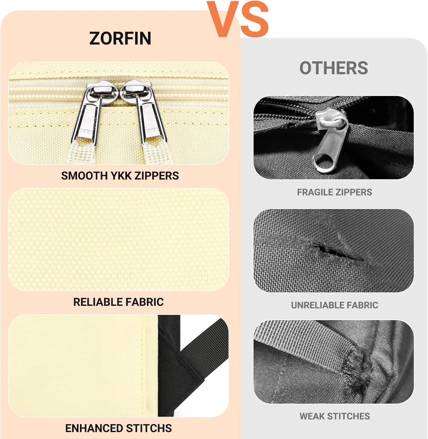 ZORFIN Simple Backpack for School Work Travel: Lightweight Bookbag for Girls and Boys - Water Resistant Backpacks for Men and Women - Beige