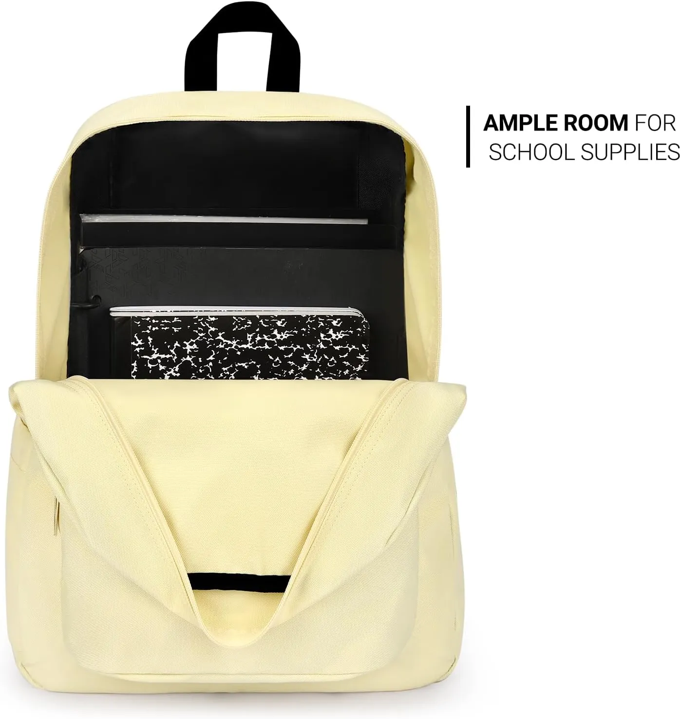 ZORFIN Simple Backpack for School Work Travel: Lightweight Bookbag for Girls and Boys - Water Resistant Backpacks for Men and Women - Beige
